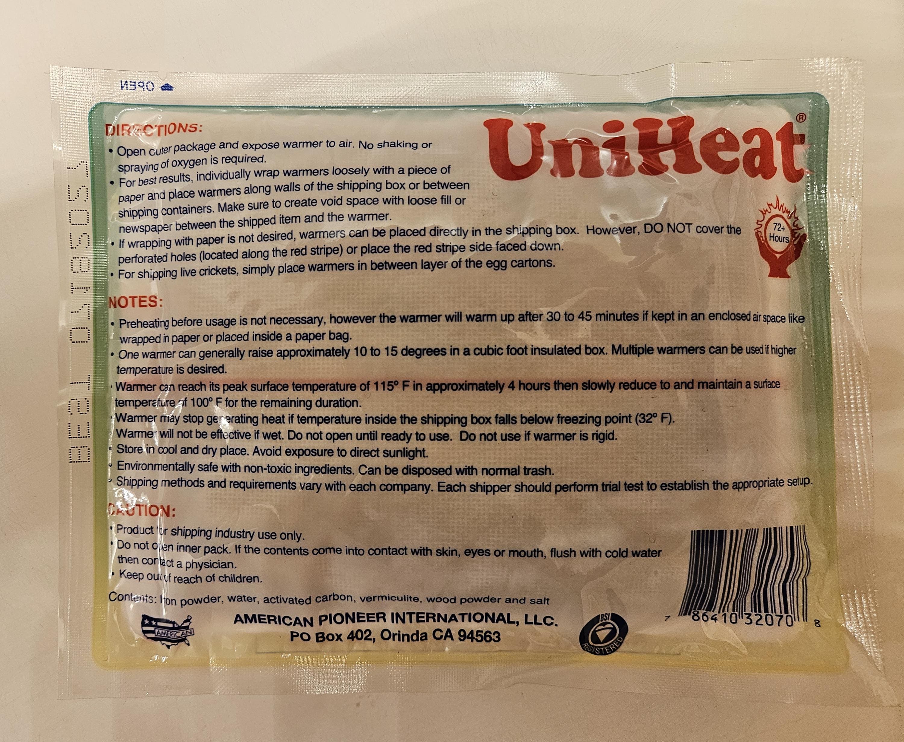 Heat Pack 72+ Hrs Heat (For Plant Orders) - Winter Protection